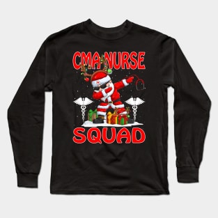 Christmas Cma Nurse Squad Reindeer Pajama Dabing Santa Long Sleeve T-Shirt